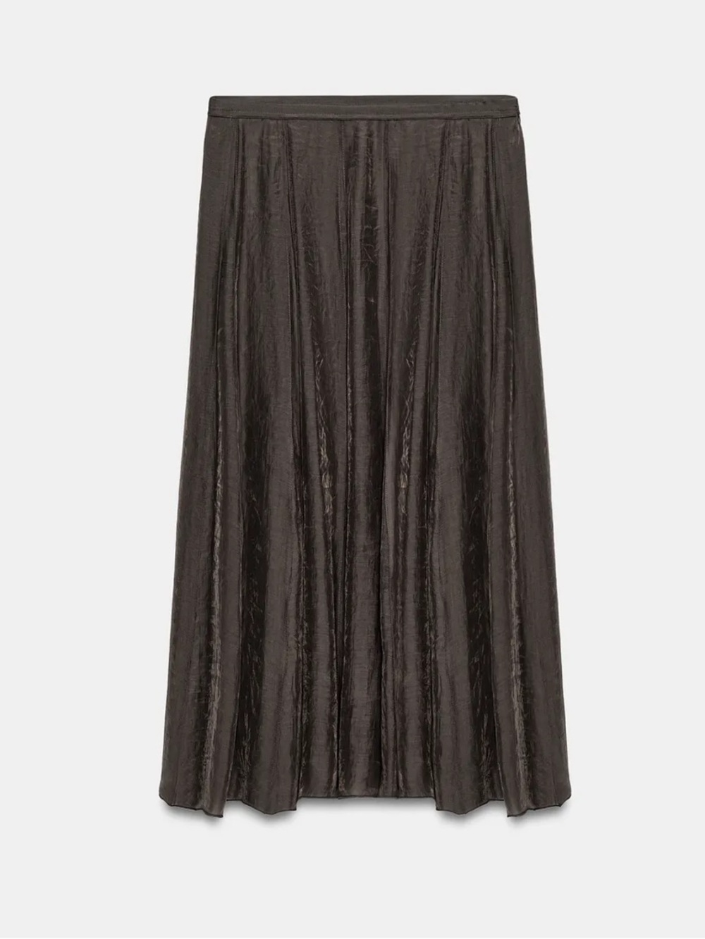 Pleated Maxi Skirt in Dark Brown